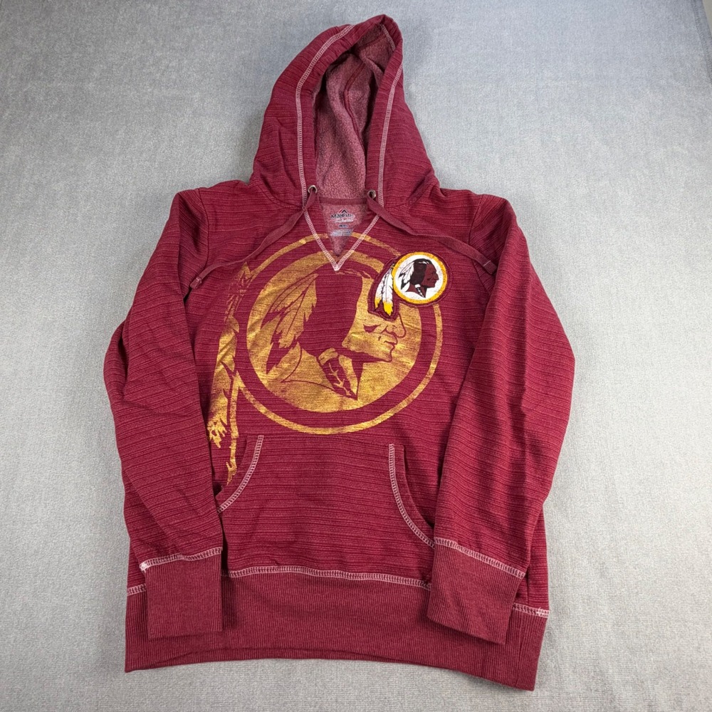 Washington Commanders NFL Hoodie Womens L Burgundy Fleece Sweatshirt Pullover